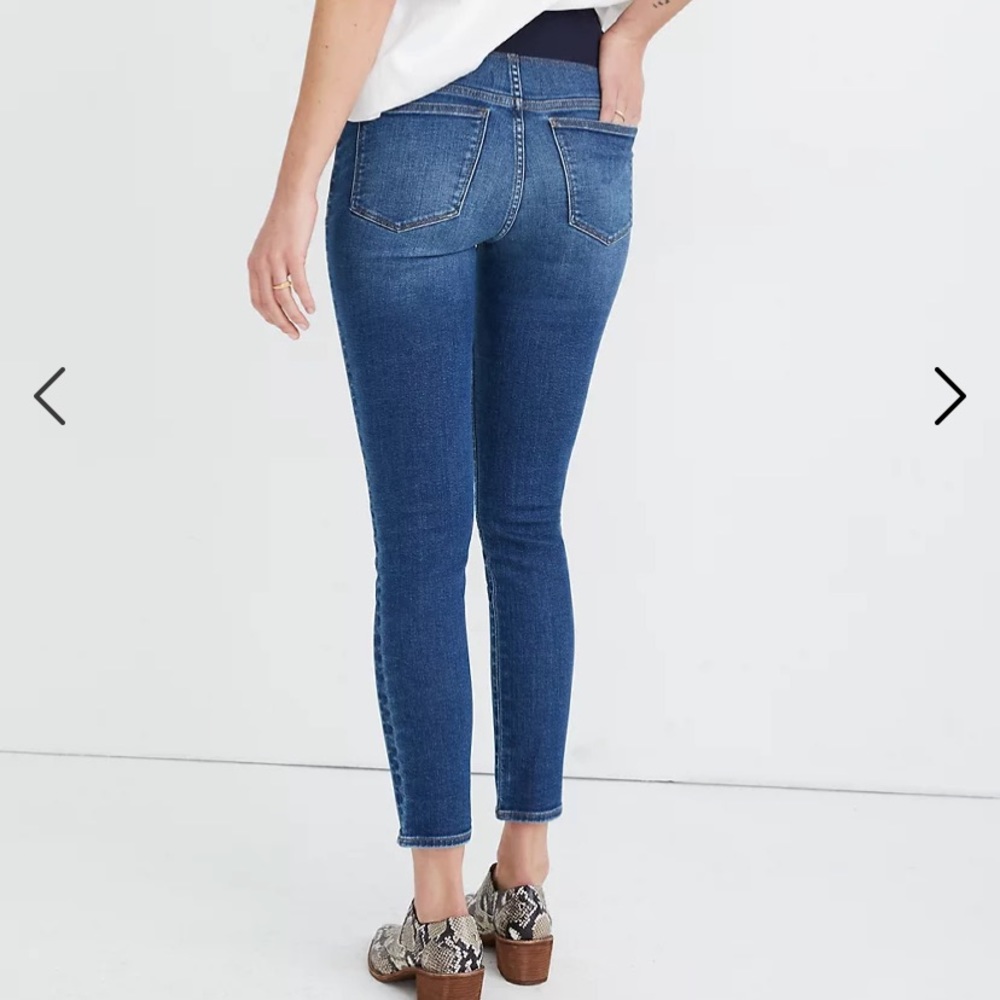Madewell Maternity Skinny Crop Over the Belly Jeans TENCEL Dewey wash - Picture 2 of 11